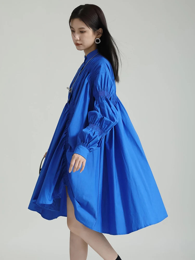 Robe Chemise Cintrée à Manches Longues