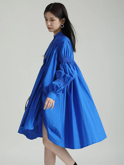Robe Chemise Cintrée à Manches Longues